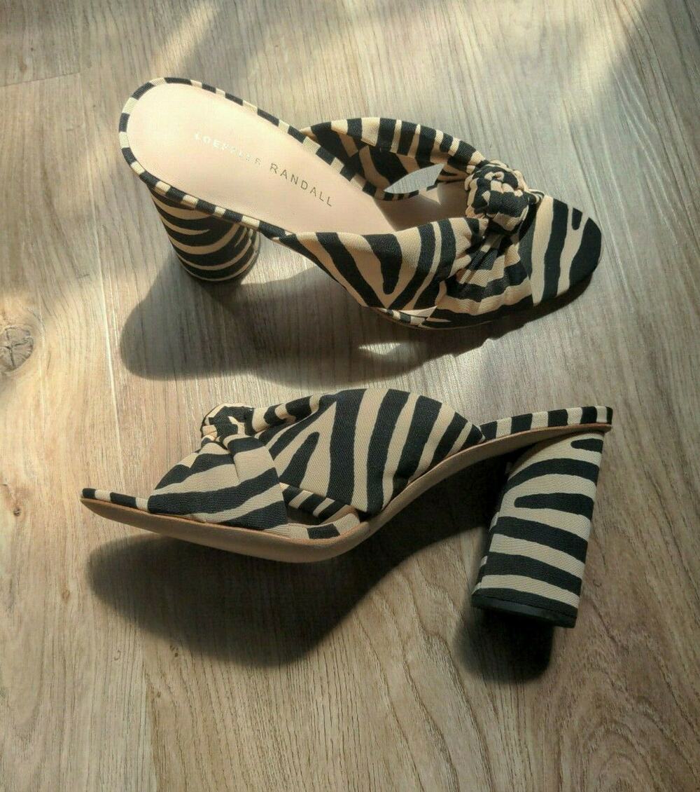Loeffler Randall Coco Zebra Knot Sandals Womens 7.5 Rare